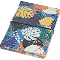 Бизнес-блокнот А6 80л "Флора" на резинке, линия, обложка 7БЦ, 3 вида 6801-2 от магазина "Карандаш"