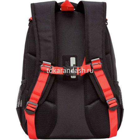 Рюкзак 28х39х17см 943гр, 2 отделения, 3 кармана, с сумкой для обуви, черный/красный RB-458-1/2 от магазина "Карандаш"
