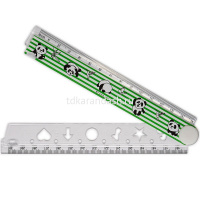 Линейка 15-30см "HappyGraphix. Панды" складная, с трафаретом, пластик 45-0010/01 от магазина "Карандаш"