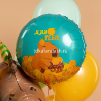 Шар воздушный 46см(18") Круг "Капибара" фольга 26222 от магазина "Карандаш"