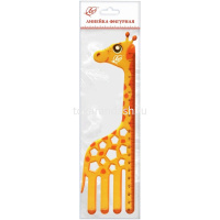 Линейка 20см "Жираф" фигурная с трафаретами, пластик 32С 2106-08 от магазина "Карандаш"