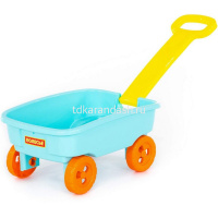 Тележка №3 36х24,5х17см с ручкой 34см пластик, 2 цвета 76786 от магазина "Карандаш"