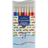 Фломастеры 24 цвета "HappyColor" в пластиковом пенале, 2 вида 32-0045 от магазина "Карандаш"