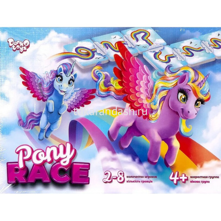 Игра настольная "Pony Race" (игровое поле, фишки) G-PR-01-01