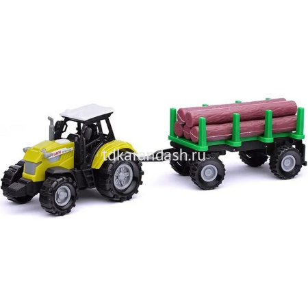 Трактор с прицепом "Фермер №2" на батарейках, пластик 29х8х8см (свет, звук) 550-10P от магазина "Карандаш"