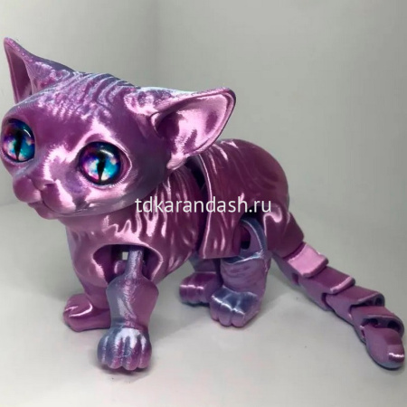 Фигурка 3D "Кошка" 17см подвижная, пластик, 6 цветов 11265-24 от магазина "Карандаш"