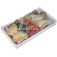 Украшение декоративное "Бабочка" 9,5см, 6 цветов полиэстер 374-465 от магазина "Карандаш"