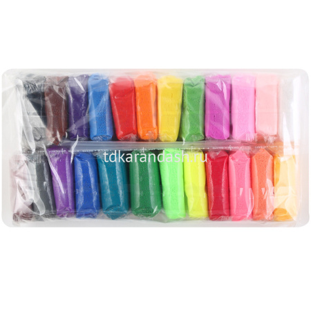 Пластилин воздушный 24 цветов 240гр. в пакете 34С 2229-08 от магазина "Карандаш"