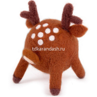 Набор для валяния "Игрушка. Олененок Оникс" (шерсть, игла, основа, выкройка, трафарет) WT-0164 от магазина "Карандаш"