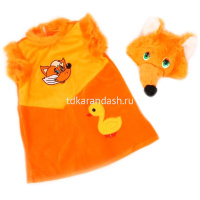 Карн.костюм Лисичка Линда р.28 рост 110см (головной убор, платье) плюш 266-110-56 от магазина "Карандаш"