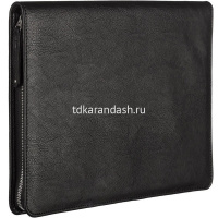 Папка на молнии "Лидер" 34х26х2см 1 отделение, с планшетом, экокожа, черная 129 от магазина "Карандаш"