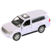 Машина "Toyota Land Cruiser" белая, инерционная, металл 12см (открывающиеся двери) CRUISER-WT от магазина "Карандаш"