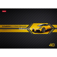 Альбом для рисования А4 40л "AutoCarbon" на скобе выборочный лак 5 дизайнов 085129 от магазина "Карандаш"