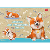 Альбом для рисования А4 40л "Рыжий Коржик" на скобе матовая ламинация 5 дизайнов 079730 от магазина "Карандаш"