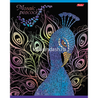 Тетрадь А5 48л клетка "Мозаика" на скобе 3D фольга 3D лак матовая ламинация 5 дизайнов 052544 от магазина "Карандаш"