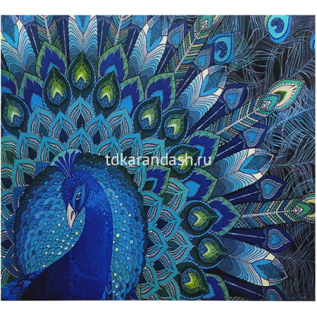 Алмазная мозаика 40х50см "Синий павлин" полная выкладка GA72948