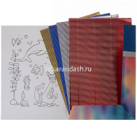 Набор гофрокартона цветного А4 4цв 4л "Color" металлизированный односторонний 076503 от магазина "Карандаш"
