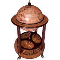 Глобус-бар 56х56х103см напольный, на фигурных ножках, дерево/пластик JF-MG-45003-RN от магазина "Карандаш"