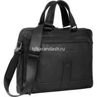 Сумка "Carl" 38х28х9см, 1 отделение, 2 кармана, черная, натуральная кожа CA4098S129/N от магазина "Карандаш"