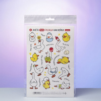 Наклейки "Гуси и утки" А5 16х23,5см 4 листа в пакете с европодвесом 4Н5н/091819 от магазина "Карандаш"