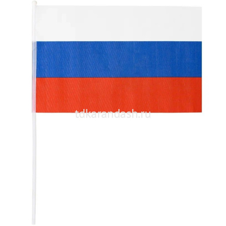 Флаг "Триколор" 30х45см, искусственный шёлк, пластик МС-3787