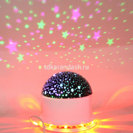 Проектор "Звездное небо" 12х12см музыкальный, 3 режима (Bluetooth) 210413-180 от магазина "Карандаш"