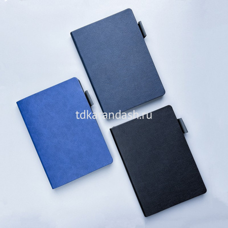 Ежедневник недатированный А5 "Boston" 272стр., темно-синий, серый срез, искусственная кожа 3-228/17 от магазина "Карандаш"