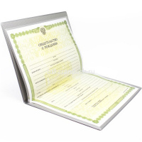 Обложка 16х22,9см "Свидетельство" светло-розовая, пвх, тиснение фольгой 2932.СВ-121 от магазина "Карандаш"