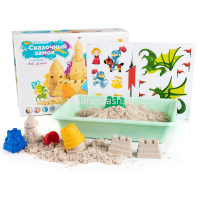 Набор "Умный песок. Сказочный замок" (песок 1кг, песочница, вырезные элементы, 4 формочки) SSN103 от магазина "Карандаш"