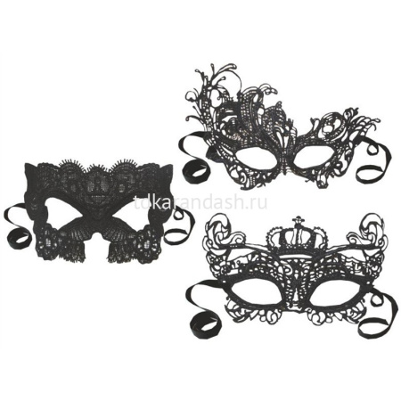 Маска, тканевая, ажурная венецианская Y2464-15