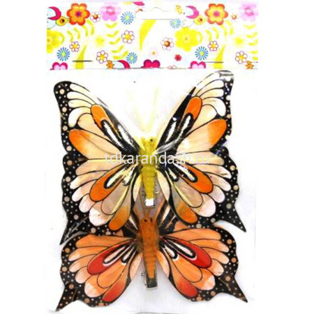 Украшение декоративное "Бабочки" 12см, 2шт/уп, 3 вида Y5554-17