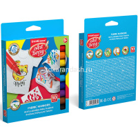 Фломастеры 10 цветов для ткани, 3 трафарета, картон 34937 от магазина "Карандаш"