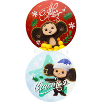 Магнит "Новогодний Чебурашка" 6,7см круглый, винил, 8 видов Т-1246 от магазина "Карандаш"