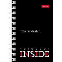 Блокнот А7 40л "INSIDE" клетка, на спирали, 3 дизайна 076718 от магазина "Карандаш"