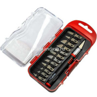 Нож для макетирования 12 сменных лезвий, пластиковый футляр, 2 цвета Y10778-24 от магазина "Карандаш"