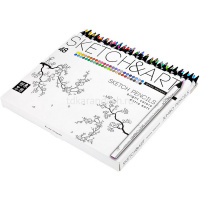 Карандаши 48 цветов "Sketch&Art" трехгранные утолщенные дерево, картон 30-0117 от магазина "Карандаш"