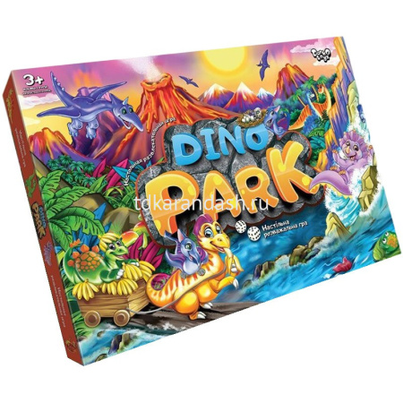 Игра настольная "Dino Park" (игровое поле, фишки, кубик) DT G95