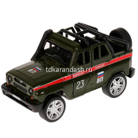 Картинка Машина "УАЗ Hunter. Военная полиция" зеленая, инерционная, металл 11,5см (открывающиеся двери) от магазина "Карандаш" Машина "УАЗ Hunter. Военная полиция" зеленая, инерционная, металл 11,5см (открывающиеся двери) от магазина "Карандаш"