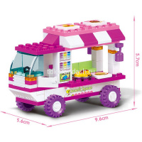 Конструктор "Розовая мечта. Мобильный ресторанчик" 102 детали 14х19х4,5см пластик (2 фигурки) M38-B0 от магазина "Карандаш"