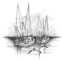 Набор для раскрашивания чернографитными карандашами "Скетч. Морской залив" А4 1 лист RPSB-0052 от магазина "Карандаш"