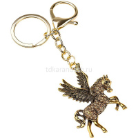 Брелок "Волшебный пегас" 4,5х6,5 см со стразами, металл Т-2642 от магазина "Карандаш"