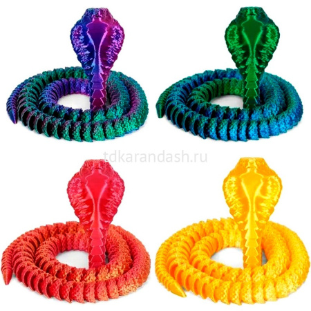 Фигурка 3D "Кобра" 24см подвижная, пластик, 8 цветов 11251-24 от магазина "Карандаш"