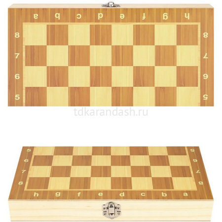 Шахматы, шашки, нарды 3 в 1, 39х39см (фигуры дерево, доска дерево) BJ6949 от магазина "Карандаш"