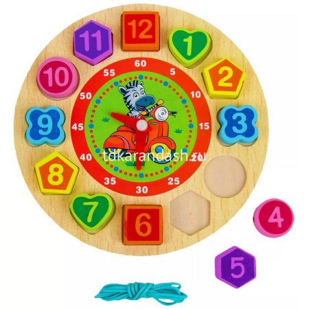 Дидактическая игрушка "Часы" 18см 4 вида Y6174-17