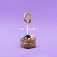 Свеча д/торта "Цифра 0" золото 5см BCD-11 от магазина "Карандаш"