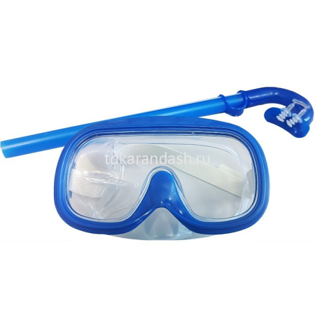 Набор д/плавания (ласты, маска, трубка, беруши) размер S, синий Y10924-24 от магазина "Карандаш"
