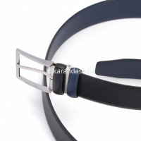 Ремень мужской 3,5см х 1,25м натуральная кожа, черный/синий CU5922C86/NBLU от магазина "Карандаш"