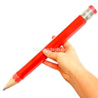 Гигантский карандаш 33х3см с ластиком, чернографитный, корпус красный шестигранный, дерево Y10316-24 от магазина "Карандаш"