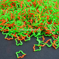 Резиночки для плетения "Бабочки" 200шт с крючком и зажимами неоновые 6 цветов Y2765-15/Y2010-14 от магазина "Карандаш"