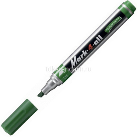 Маркер перманентный "Mark-4-All" зеленый, скошенный наконечник, толщина линии 1-4мм 653/36